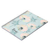 Anémones roses délicates . carnet (Côté gauche)