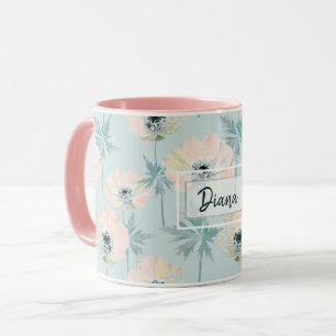 Anémones roses délicates . mug
