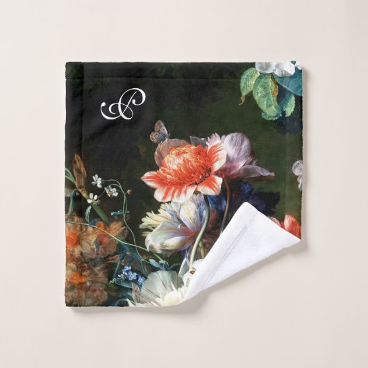 ANÉMONES ROUGES ROSE FLEURS BLANCHES, BOUTTERFLY E (Gant de toilette)