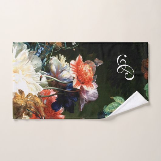 ANÉMONES ROUGES ROSE FLEURS BLANCHES, BOUTTERFLY E (Serviette à main)