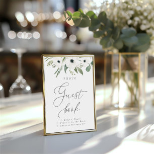 Anemones Sage & Dusty Eucalyptus Gastenboek teken Kaart