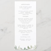 Anemones Sage & Dusty Eucalyptus Weddenschap Menu (Achterkant)