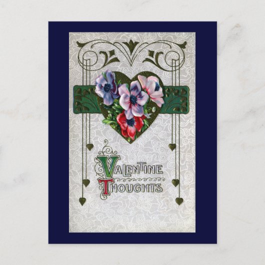 Anemones Vintage Valentine Feestdagenkaart (Voorkant)