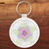 Anemoon, Andijvie Bloemen, Alsem en Amandelen Sleutelhanger (Voorkant)