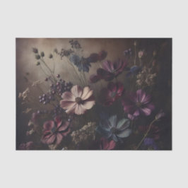 Anemoon Bloem Boeket Donkere Botanische Kunst Tissuepapier