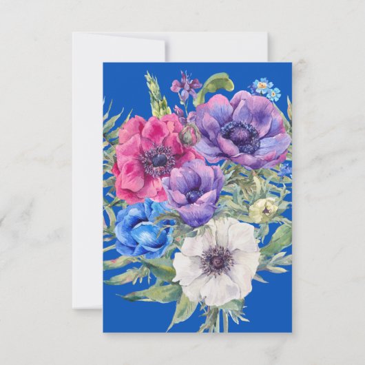 Anemoon Bloem Bruiloftsreceptie Insteekkaartje Kaart (Achterkant)