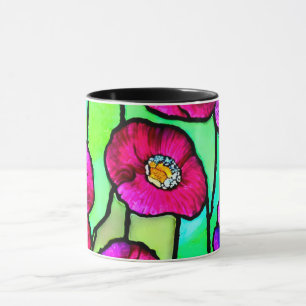 Anemoon glas kunst mok