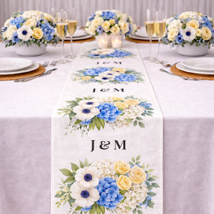 Anemoon Hydrangea Bloem Bruilofts Monogram Stof