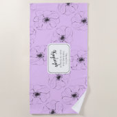 Anemoon op licht Lila Strandlaken (Voorkant)