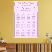 Anemoon op licht Lila Zitplaatskaart~ 12 Zitplaats Canvas Afdruk (Insitu (Woonkamer))