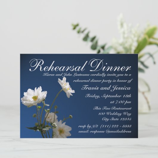 Anemoon repetitie diner kaart (Staand voorkant)