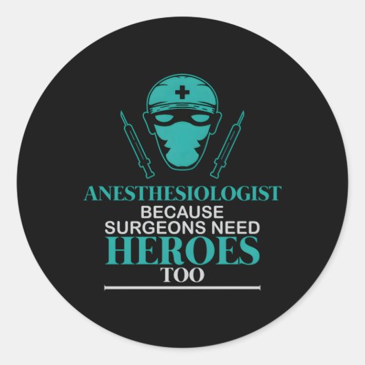 Anesthesie Assistent Anesthesie Arts Chirurgen N Ronde Sticker (Voorkant)