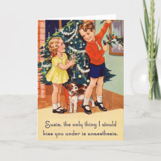 Anesthésie - drôle de carte de Noël vintage
