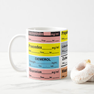 Anesthesie Medicatie etiket Koffiemok