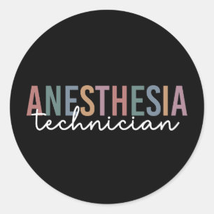 Anesthesie Technicus Retro anesthesie Tech Ronde Sticker