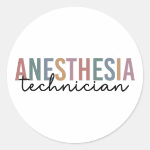 Anesthesie Technicus Retro anesthesie Tech Ronde Sticker