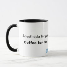 Anesthesie voor jou. Koffie voor mij.