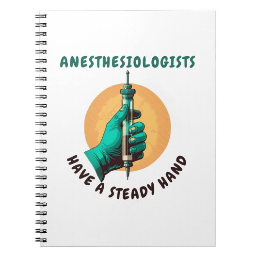 Anesthesiologen hebben een vaste hand, anesthesie notitieboek (Voorkant)