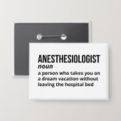 Anesthesiologendefinitie - Medische Humor Button (Voorkant / Achterkant)