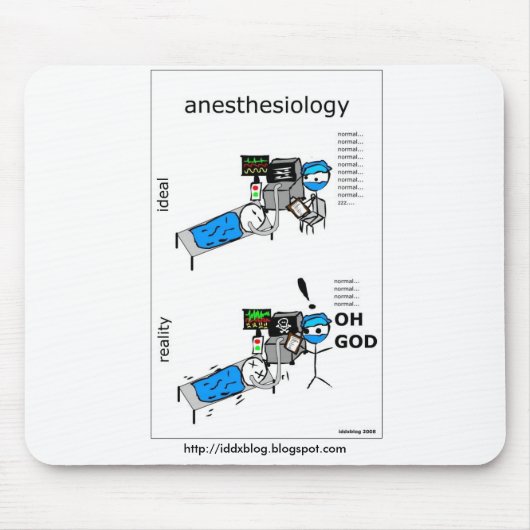 Anesthesiologie Comic Mousepad Muismat (Voorkant)