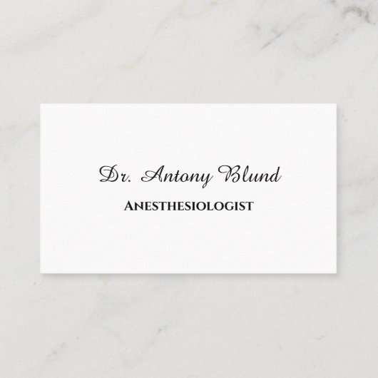 Anesthésiologiste Carte de visite rose simple (Dos)