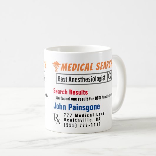 Anesthésiologiste Funny Search Gig Mug (Devant droit)