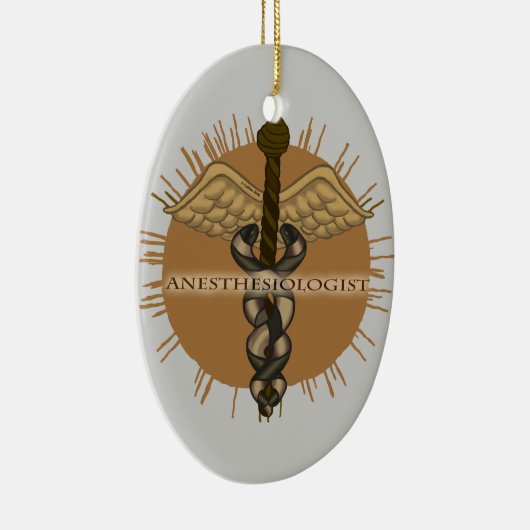 Anesthesioloog Caduceus Oval Ornament (Rechts)