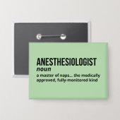 Anesthesioloog Definitie - Grappig Doctor Gift Button (Voorkant / Achterkant)