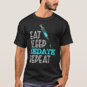 Anesthesioloog Eet slaap Herhaal anesthesie T-shirt (Voorkant)