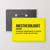Anesthesioloog Funny Definition Button (Voorkant / Achterkant)