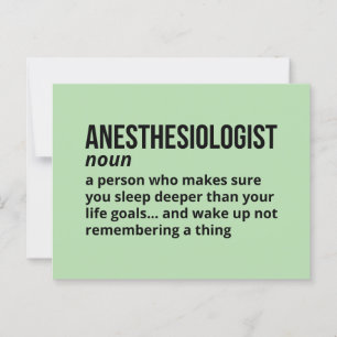 Anesthesioloog - Grappige taakdefinitie Briefkaart
