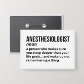 Anesthesioloog - Grappige taakdefinitie Button (Voorkant / Achterkant)