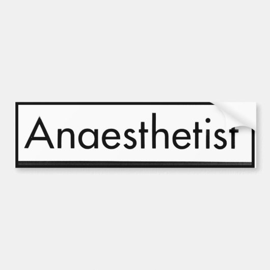 Anesthetistische Bumpersticker (Voorkant)
