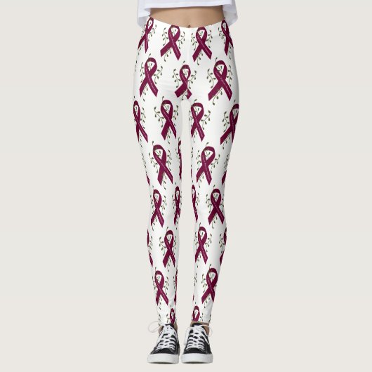 Aneurysm Awareness Ribbon Leggings (Voorkant)