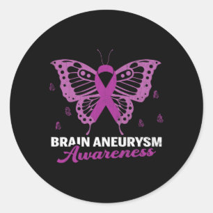 Aneurysma Awareness Butterfly Surgery Support Grap Ronde Sticker