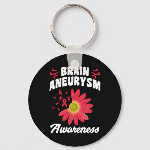 Aneurysma Awareness Flower Ribbon Support Graphic Sleutelhanger