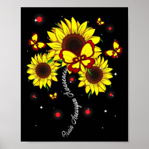 Aneurysma Awareness Zonnebloem Vlinderlint Poster