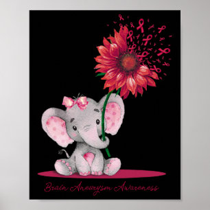 Aneurysma Bewustzijn Schattigee olifant Zonnebloem Poster