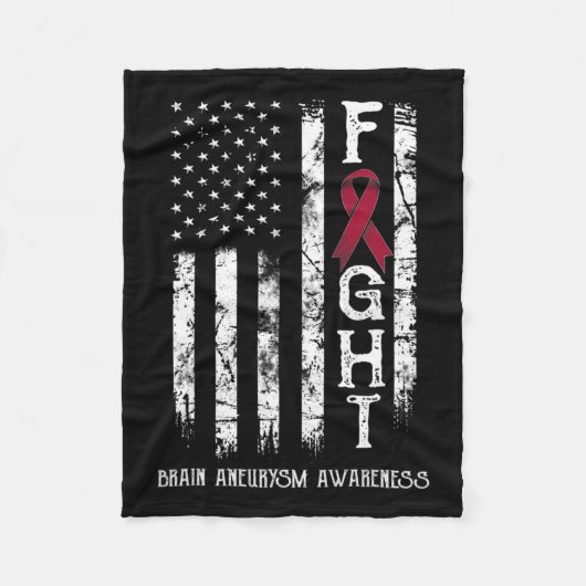 Aneurysma Warrior US Flag Fleece Deken (Voorkant)