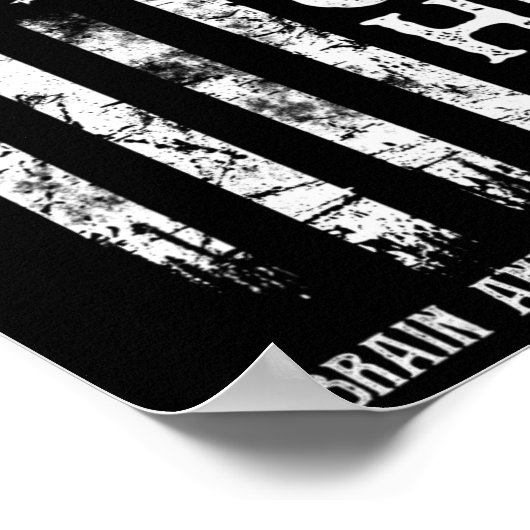 Aneurysma Warrior US Flag Poster (Hoek)