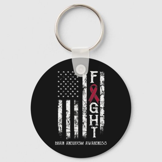 Aneurysma Warrior US Flag Sleutelhanger (Voorkant)
