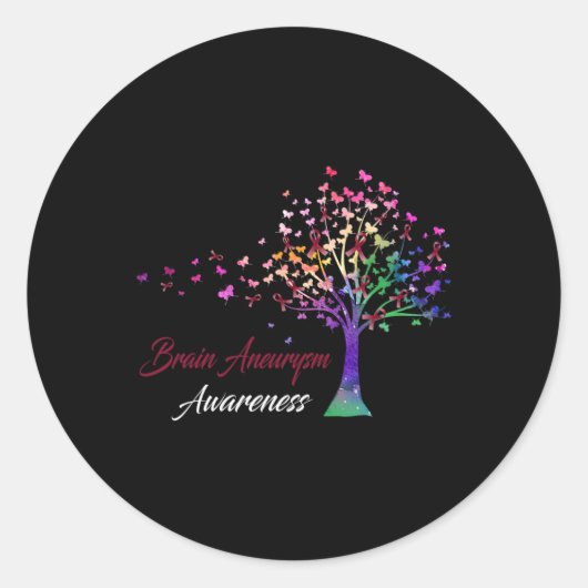 Aneurysme van de Boom Ribbon Brain Ronde Sticker (Voorkant)