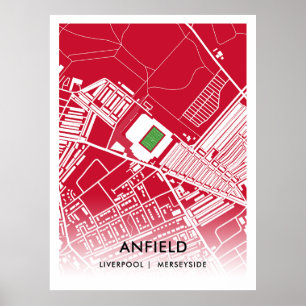 Anfield Stadium Print, Waarde Poster Papier (mat)