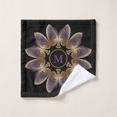 Ange Abstraite ailes Mandala Monogramme fractal (Gant de toilette)