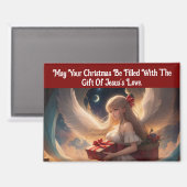 Ange avec cadeaux Magnet de Noël (Recto/Verso)