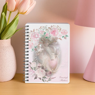 Ange avec colombes blanches Roses roses roses rose