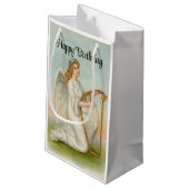 Ange Avec Harpe Anniversaire Sac Cadeau (Dos Angle)