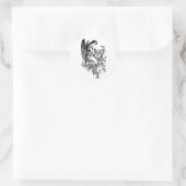 Ange Avec Harpe Et Sticker Classique Flora Rond (Sac)