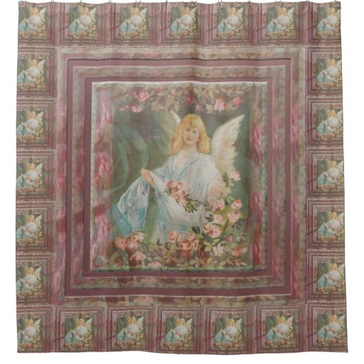 Ange avec le rideau en douche de roses (Devant)