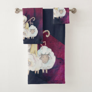 Ange berger avec 2 agneaux pastoraux